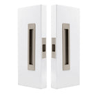 Windsor LUME sliding door flush pulls passage set with brushed nickel finish, featuring modern rectangular design for interior doors.