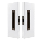 Windsor LUME sliding door flush pulls passage set in brushed chrome finish, featuring sleek, modern handle design for interior doors.