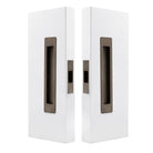 Windsor LUME sliding door flush pull passage set with black finish, modern handle design for interior doors.