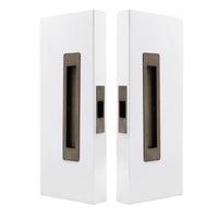 Windsor LUME sliding door flush pull passage set with black finish, modern handle design for interior doors.