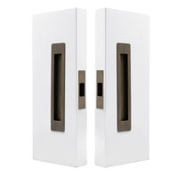 Windsor LUME sliding door flush pull passage set with a sleek red bronze finish, featuring modern design and smooth surface.