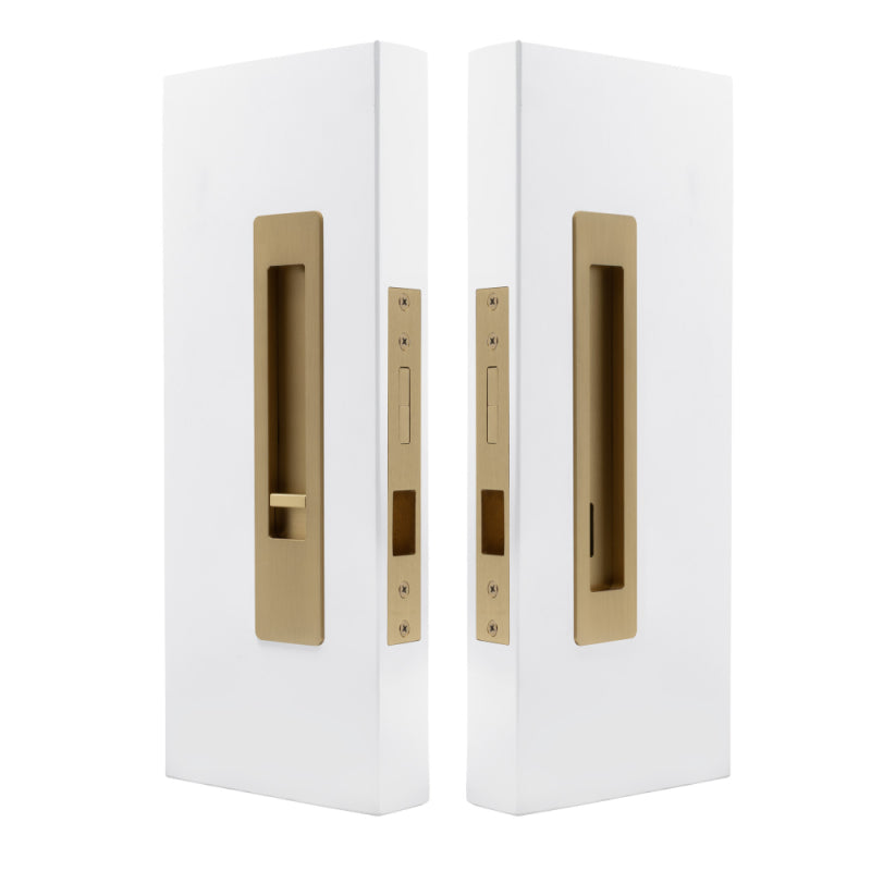 LUME - Privacy Set - Integrated - Snib/Release - 200mm  in Matt Satin Brass