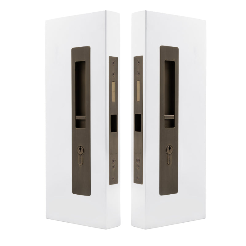 LUME - Locking Set - Key/Key - Integrated - 250mm - 35-37mm Doors in Roman Brass