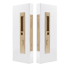 LUME - Locking Set - Key/Key - Integrated - 250mm - 38-42mm Doors in Unlacquered Satin Brass