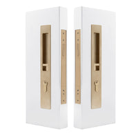 LUME - Locking Set - Key/Key - Integrated - 250mm - 51-58mm Doors in Unlacquered Satin Brass