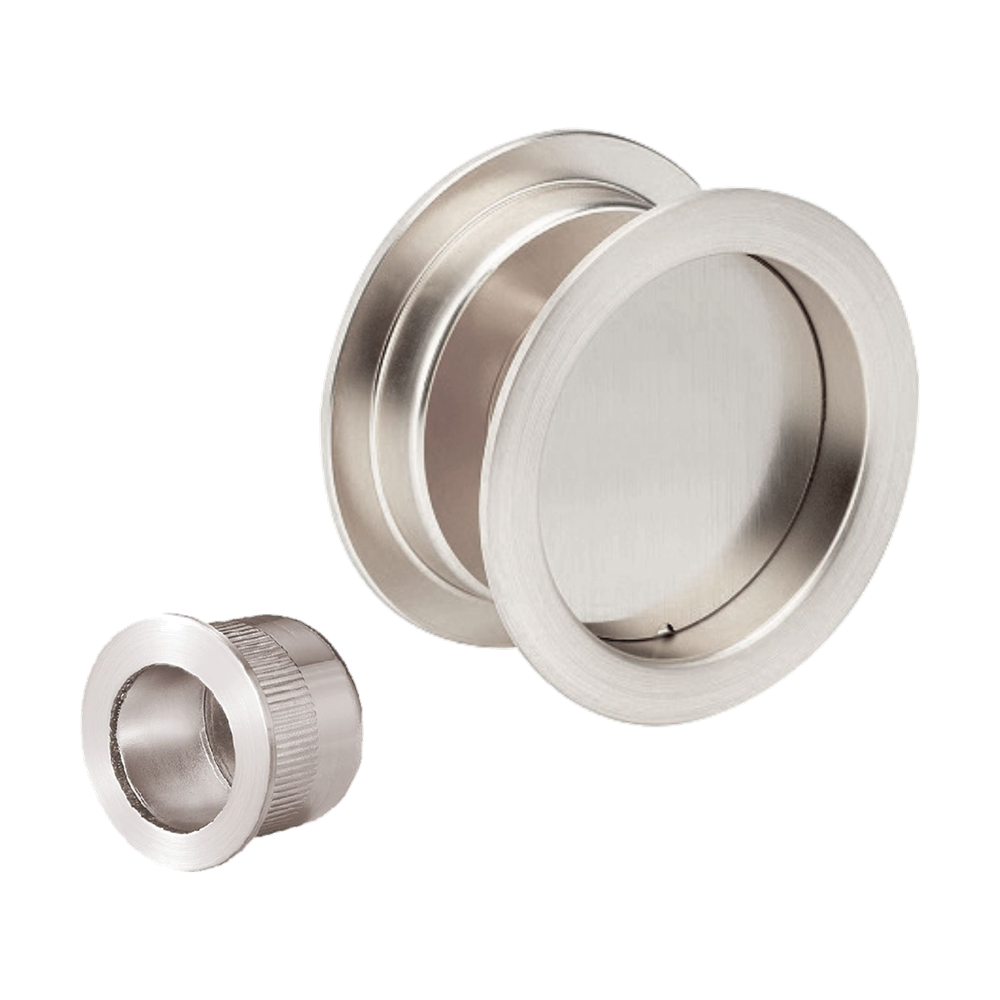 Round Cavity Slider Passage Set in Brushed Nickel