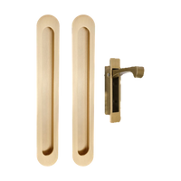 Duke Flush Pull Kit in Satin Brass