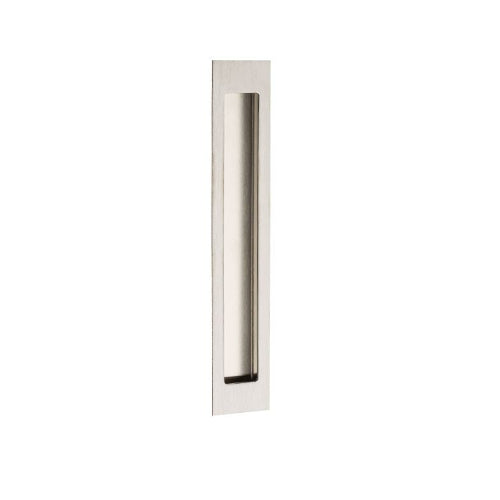 Zanda Verve Flush Pull in stainless steel with sleek, modern design for cabinet or drawer installation.