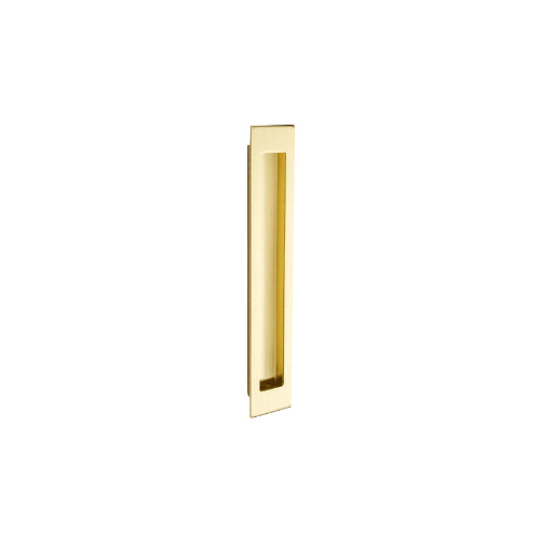 Zanda Verve Flush Pull in brushed aluminum finish, showing sleek modern design for furniture or cabinetry.