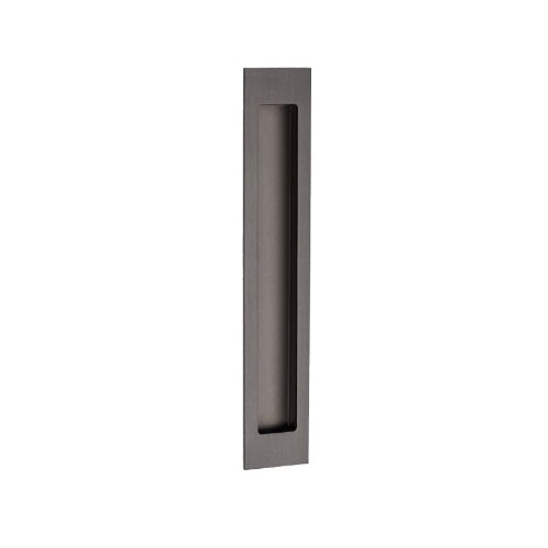 Zanda Verve Flush Pull handle in green finish, mounted on a door or cabinet, showcasing modern hardware design and sleek appearance.