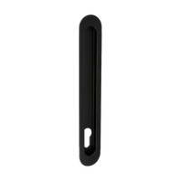 Duke Flush Pull 250mm x 40mm Concealed Fix - With Euro Hole in Black