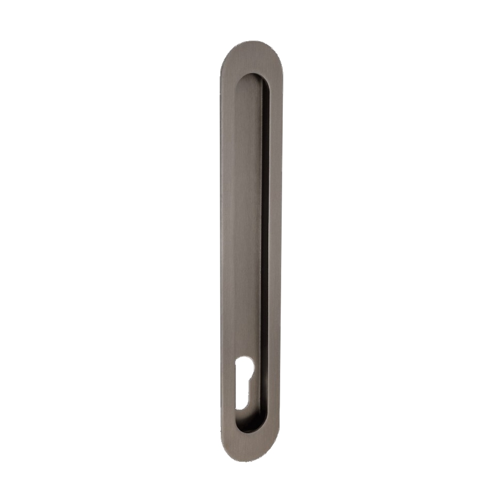 Duke Flush Pull 250mm x 40mm Concealed Fix - With Euro Hole in Graphite Nickel