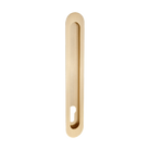 Duke Flush Pull 250mm x 40mm Concealed Fix - With Euro Hole in Satin Brass