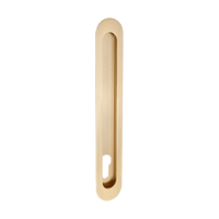 Duke Flush Pull 250mm x 40mm Concealed Fix - With Euro Hole in Satin Brass