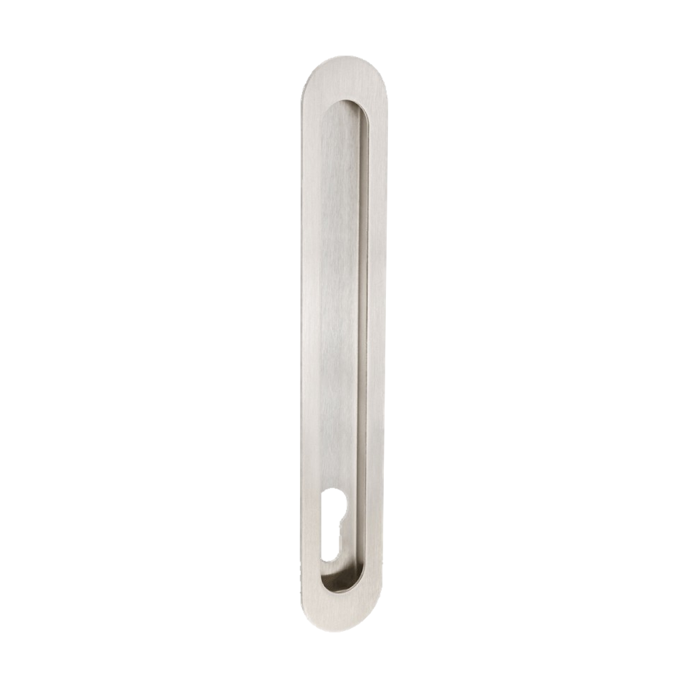 Duke Flush Pull 250mm x 40mm Concealed Fix - With Euro Hole in Satin Stainless