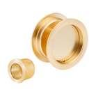 Round Cavity Slider Passage Set in Satin Brass