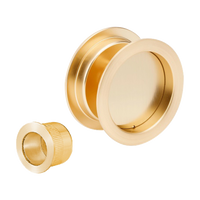 Round Cavity Slider Passage Set in Satin Brass