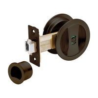 Round Cavity Sliding Privacy Set in Ember Bronze
