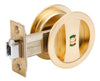 Round Cavity Sliding Privacy Set in Satin Brass