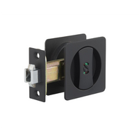 Zanda Square Cavity Sliding Privacy Kit in black, includes hardware and components for installing privacy sliding doors in a wall cavity.