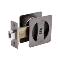 Zanda square cavity sliding privacy kit with green finish, designed for smooth concealed door installation.