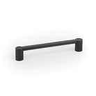 Momo FUSION cabinet pull handle in matte black finish, sleek modern design for kitchen or bathroom cabinetry.