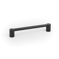 Momo FUSION cabinet pull handle in matte black finish, sleek modern design for kitchen or bathroom cabinetry.