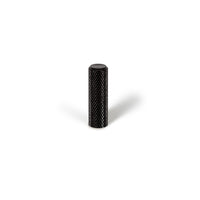 Momo GRAF knurled cylinder knob in black finish, showing textured grip and sleek design for automotive or furniture use.