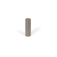 Momo GRAF knurled cylinder knob in dark bronze finish, showing textured metal surface and ergonomic design.