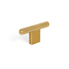 GRAF KNURLED T KNOB 60MM BRUSHED DARK BRASS in Brushed Dark Brass