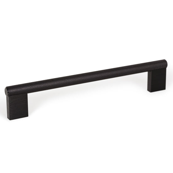 GRAF KNURLED D HANDLE 160MM BRUSHED BLACK in Brushed Black