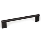 Momo GRAF knurled cabinet pull handle in matte black finish, featuring textured grip for modern kitchen or furniture drawer.