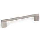 Momo GRAF knurled cabinet pull handle in dark bronze finish mounted on a cabinet door.