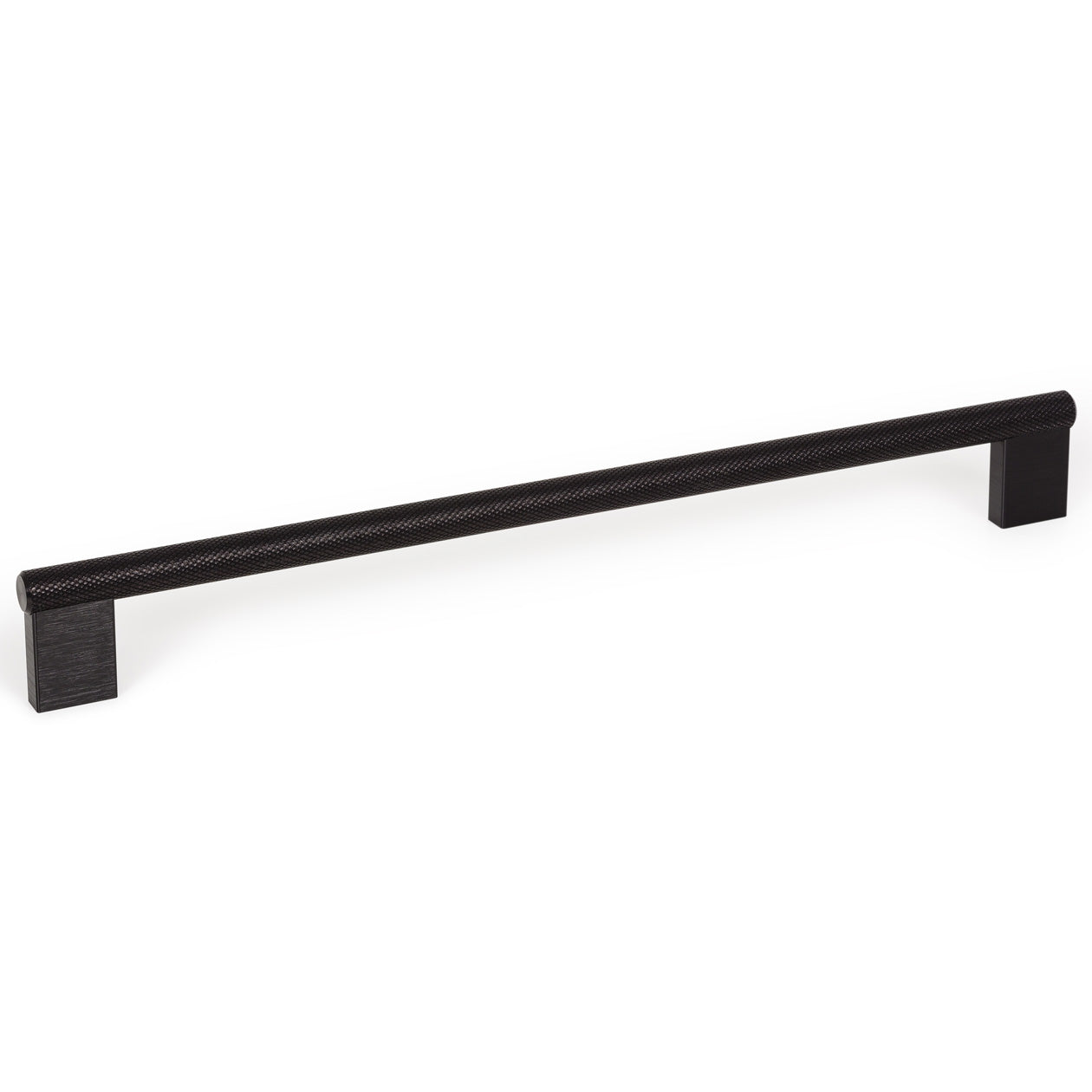 Momo GRAF knurled cabinet pull handle in black finish, featuring textured grip and sleek modern design.
