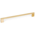Momo GRAF knurled cabinet pull handle in brushed brass finish, showcasing textured metal grip for furniture or cabinetry.