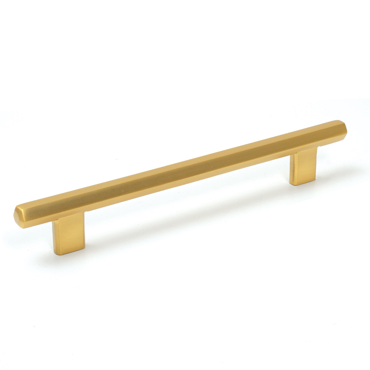 Momo Hendrix cabinet pull handle in black satin finish with a sleek, modern design mounted on a cabinet door.
