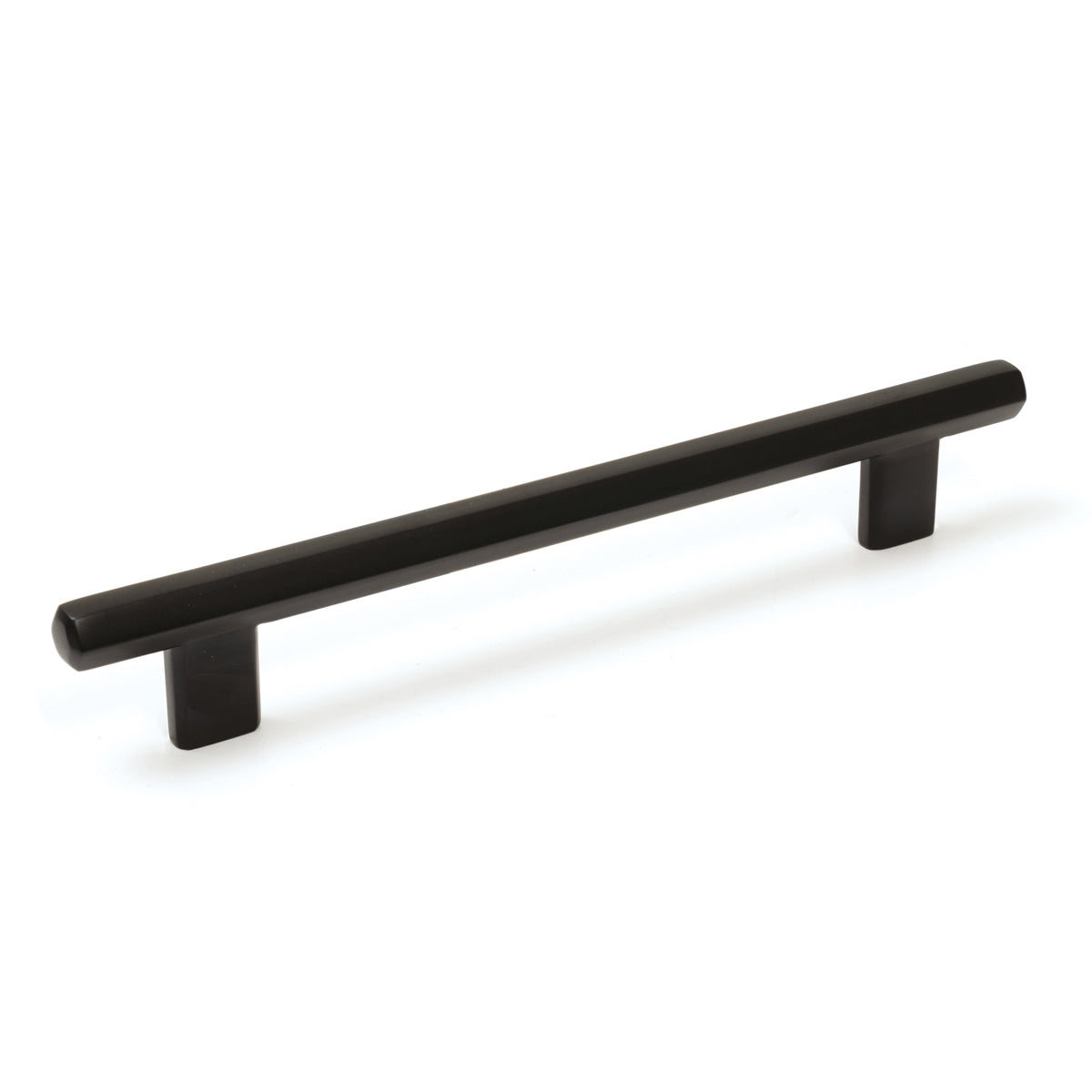 Momo Hendrix cabinet pull handle in matte black, sleek metal handle for kitchen or furniture drawers and cabinets.