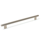 Momo Hendrix cabinet pull handle in dark bronze finish mounted on a wooden cabinet door.