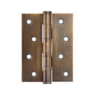 Momo fixed pin hinge measuring 100mm by 76mm, showing a sturdy metal hinge with fixed pin and mounting holes.