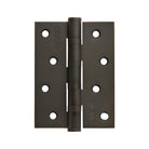 Momo fixed pin hinge measuring 100mm by 76mm with durable metal construction and a sleek black finish.