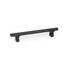 Momo HINOKI cabinet pull handle in black finish, sleek wooden design for kitchen or furniture drawer and cabinet doors.
