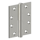 Lift Off Hinge, LEFT HAND, 100mm x 75mm x 2.5mm, Stainless Steel, Button Tipped (w/timber and metal thread Screws) in Polished Stainless Steel