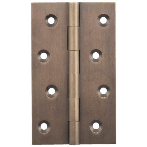 Hinge Fixed Pin Antique Brass H100xW60xT2.5mm in Antique Brass