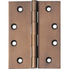 Hinge Fixed Pin Antique Brass H100xW75xT3mm in Antique Brass