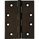 Tradco fixed pin hinge showing metal construction and mounting holes, used for durable door or window frame attachment.
