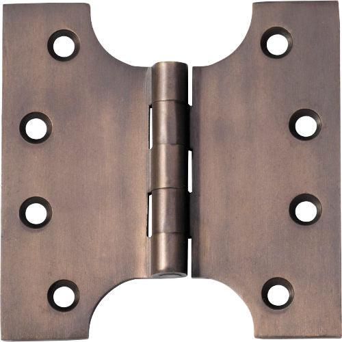 Tradco Shutter Parliament Hinge Antique Brass H100xW100xT4mm in Antique Brass