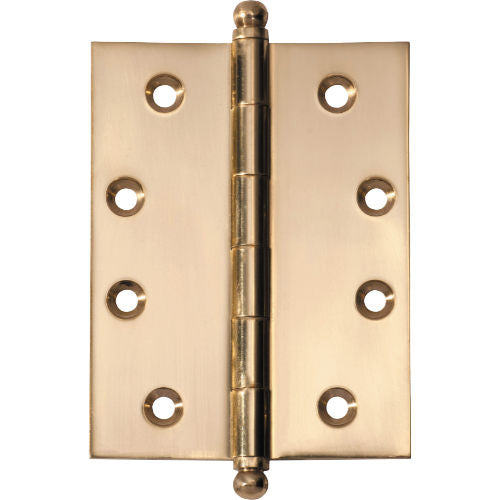 Hinge - 100mm x 75mm x 3mm - Loose Pin - Polished Brass in Polished Brass