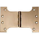 Tradco Shutter Parliament Hinge showing metal hinge with mounting plates for shutter door installation.