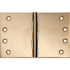 Tradco broad butt hinge showing its sturdy metal construction and mounting plates for door or cabinet installation.