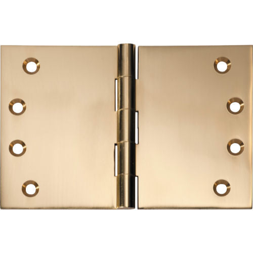 Tradco broad butt hinge showing its sturdy metal construction and mounting plates for door or cabinet installation.